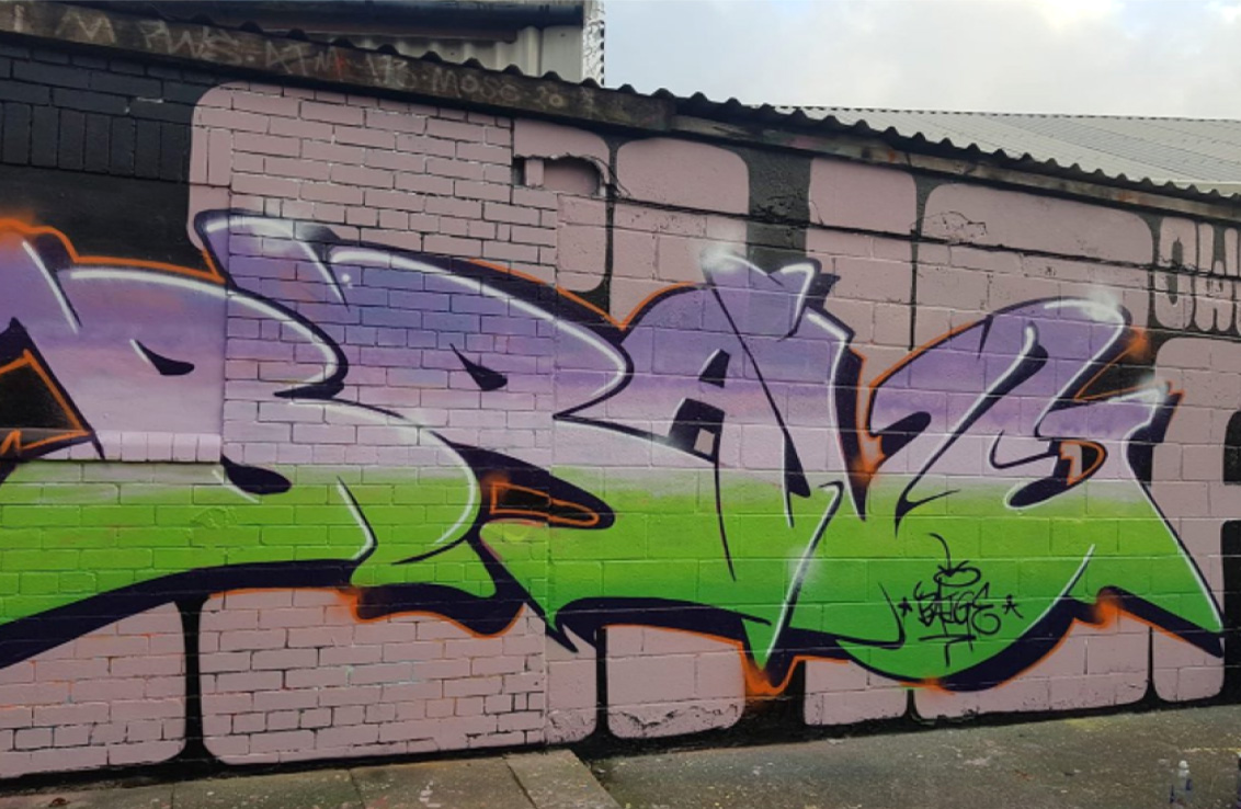"Brave" graffiti produced by survivors of sexual exploitation